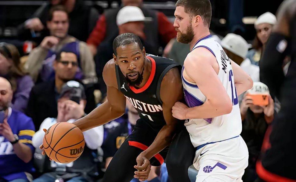 杜兰特大概率已经这样了！NBA常规赛，火箭客场129-101大胜爵士，杜兰特迎来