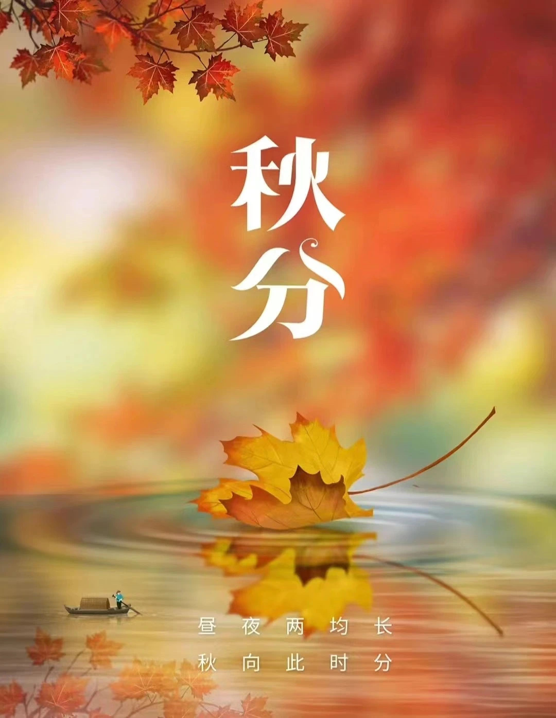 【🍁秋分文案🍁】①今日秋分，接下来一周中秋国庆双节来临，秋日的美好正在一一如