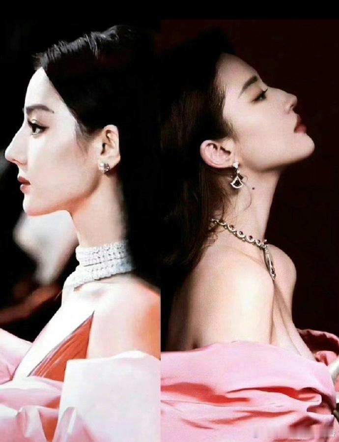 面部折叠度最高的两位女星，侧颜真的平分秋色 