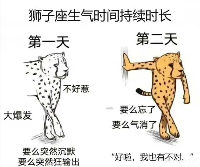 狮子座的生气时长🤭🦁