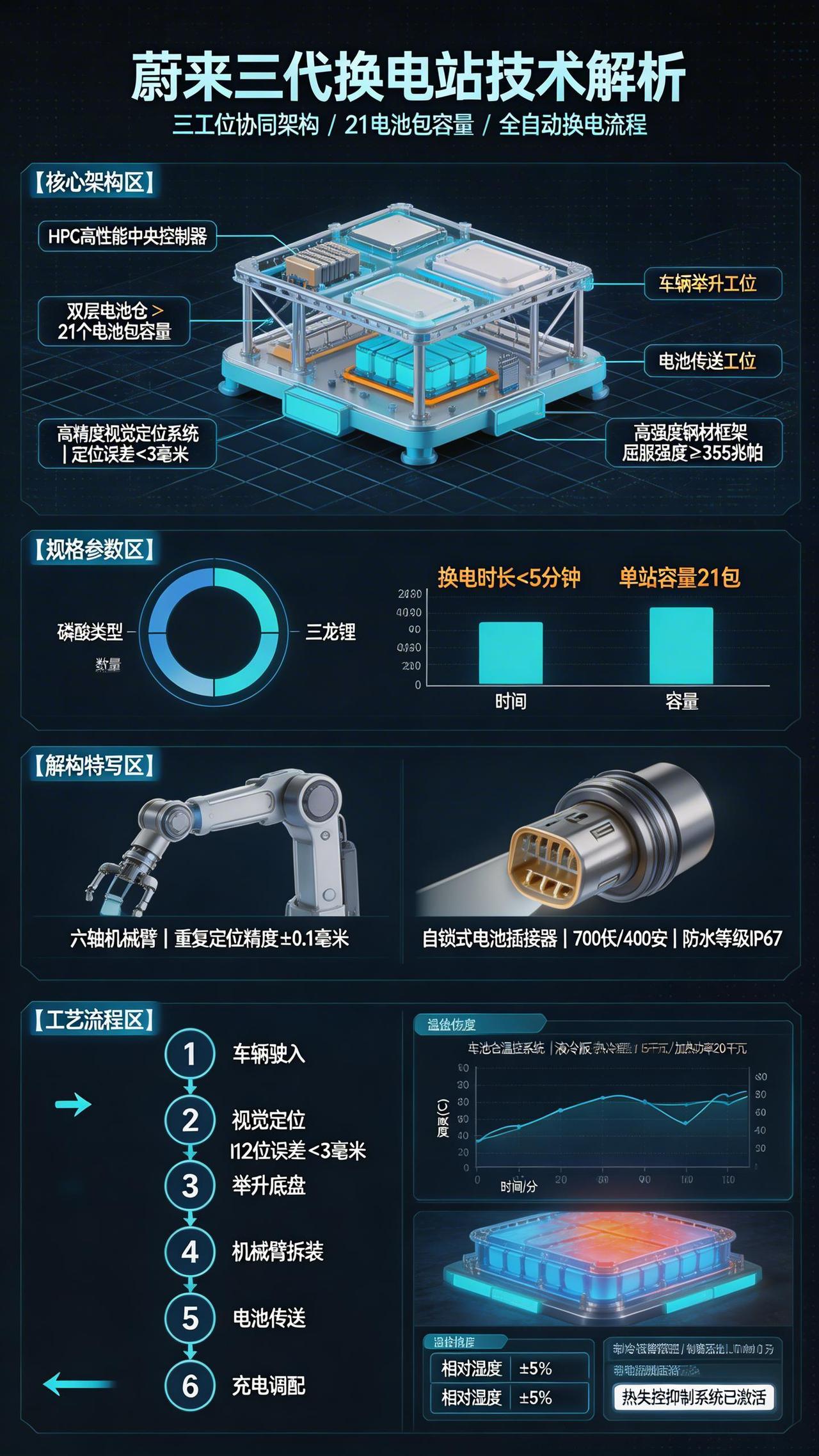 蔚来第三代换电站作为NIO Power能源体系的核心支柱，将换电效率和服务能力提