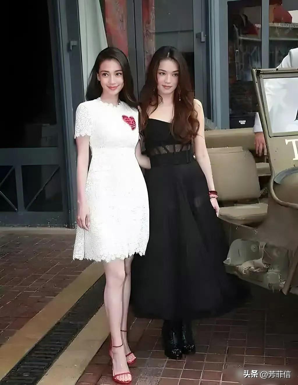 同样的身高，有人被夸修长有人被嘲矮，代入angelababy多少有些委屈了。
从