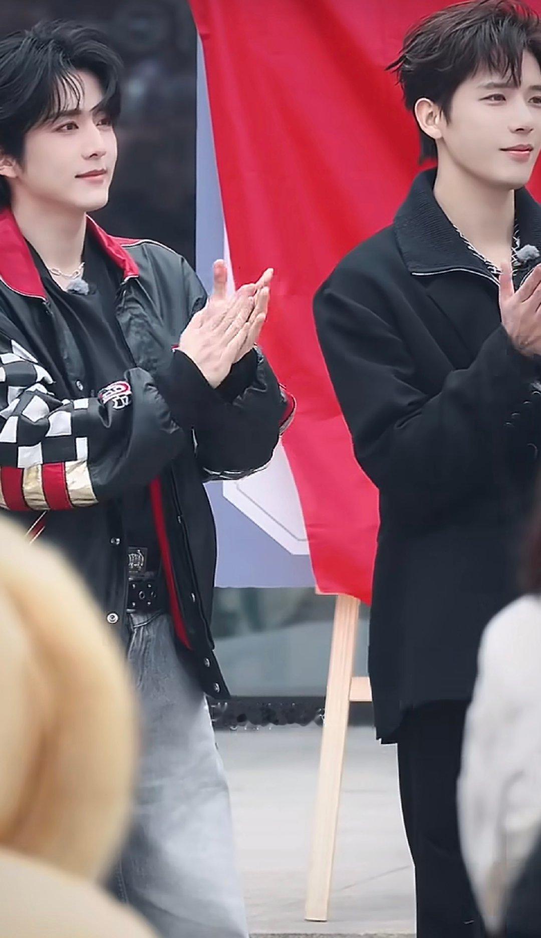 王安宇张新成同框张新成难得一见的爱豆妆，真的有被惊艳到！王安宇张新成综艺同框路透