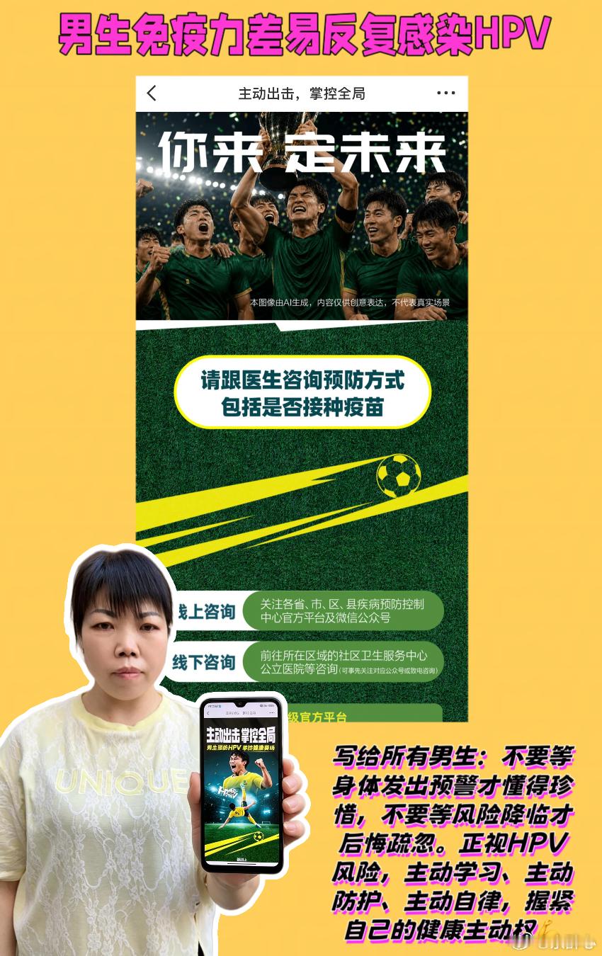预防HPV赢下人生健康赛场男生预防HPV掌控健康赛场 被HPV科普狠狠唤醒！男生