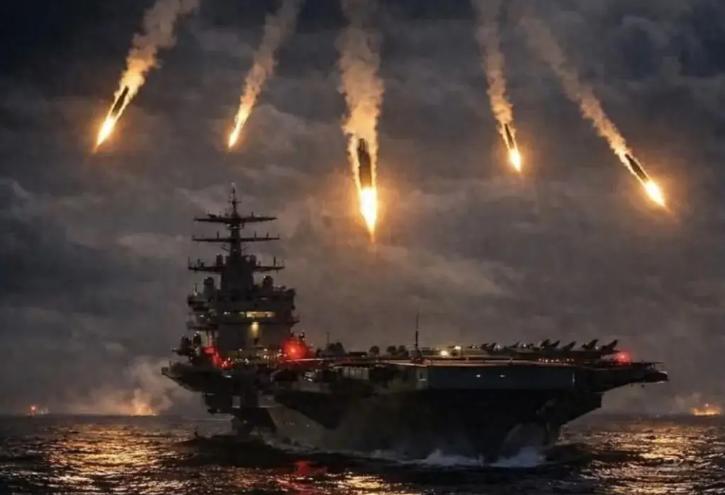 狼狈转弯躲避，美国中央司令部传来一个大消息！伊朗多枚反舰弹道导弹急速发射，根本来
