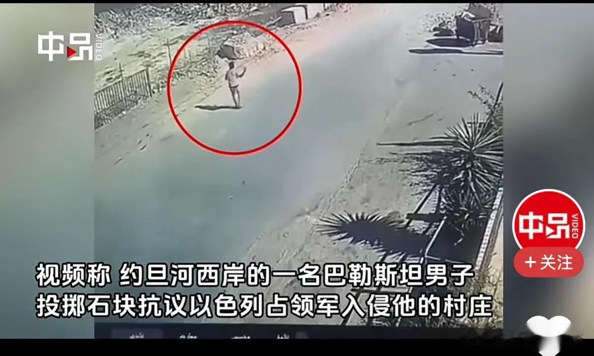 这个巴勒斯坦人是真蠢！在没有任何地形地物可以利用的情况下，居然用石头和以色列士兵
