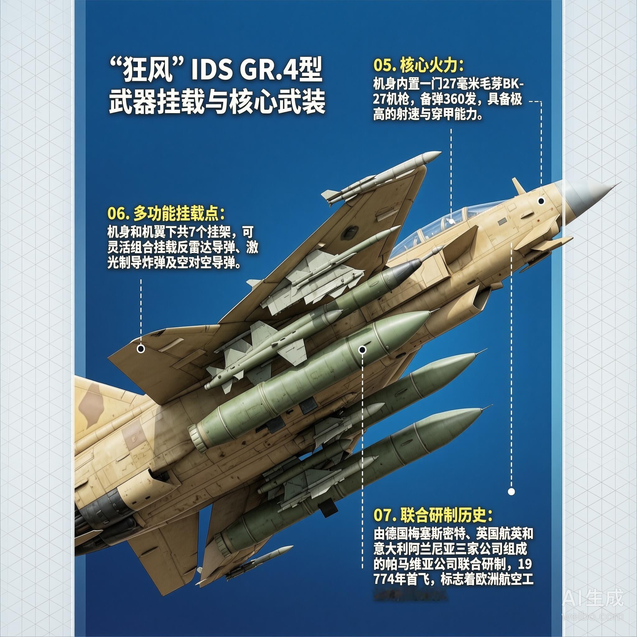 军事ai新视野 欧洲“狂风”战斗机“狂风”（Tornado）是由德国、英国和意大