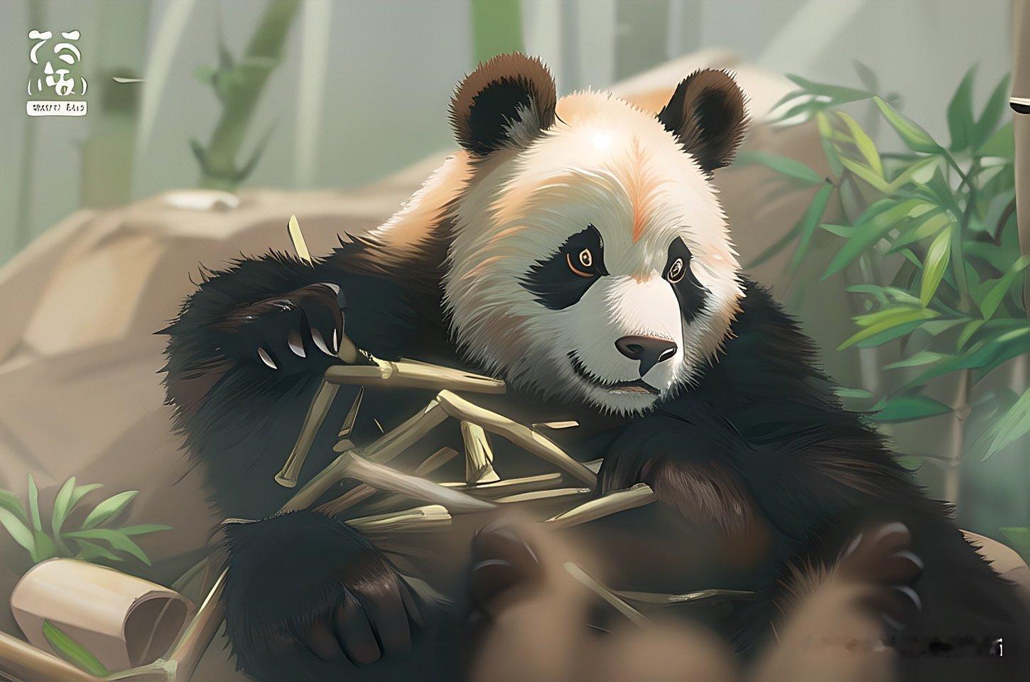 奶爸熊猫宝宝饿了就会找奶爸，快来给这家伙喂点饭，好吃好喝伺候着！[酷] ​​​