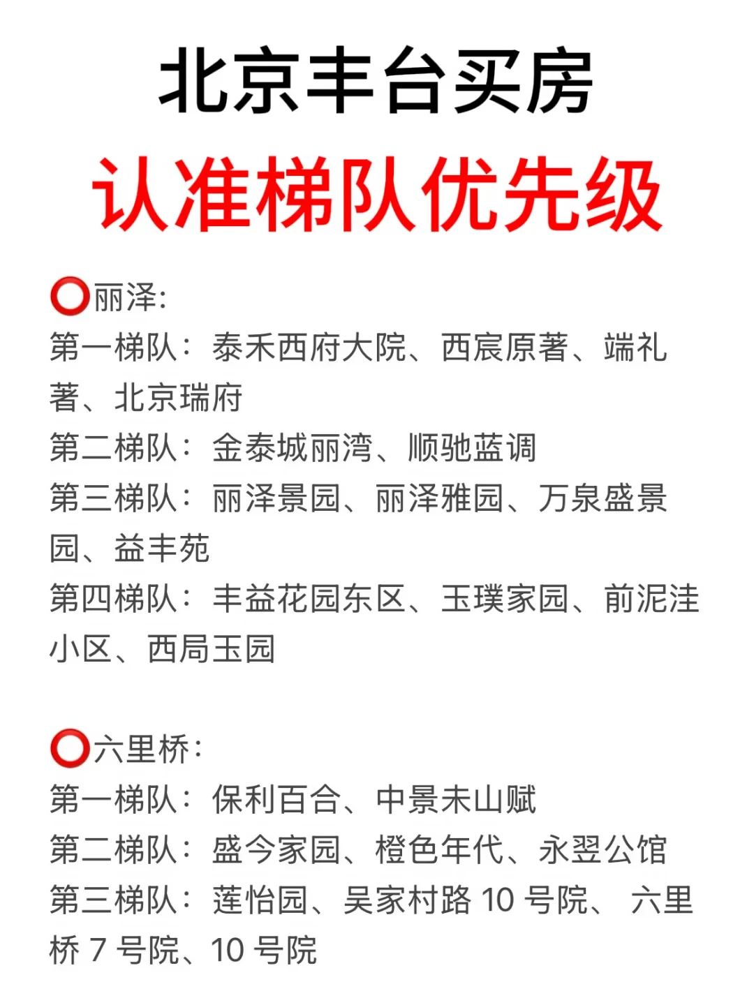 北京丰台买房，认准梯队优先级💯