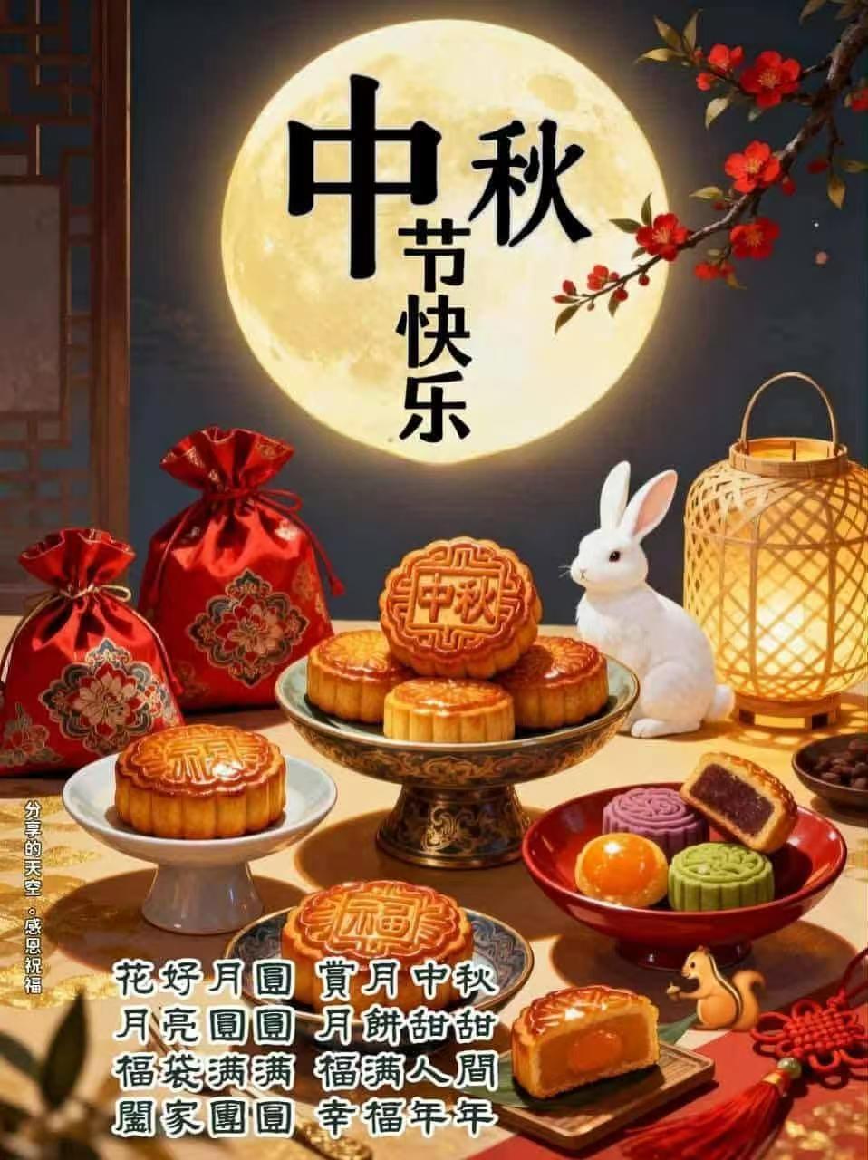 今天是农历八月十五中秋节，走在街上随处都是高挂的红灯笼，风一吹满街都飘着桂花香，