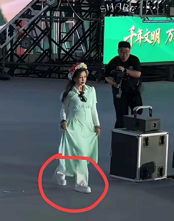 明星穿增高鞋

近日明星刘晓庆，穿着白色的厚底增高鞋，在万岁山走秀。不得不佩服，