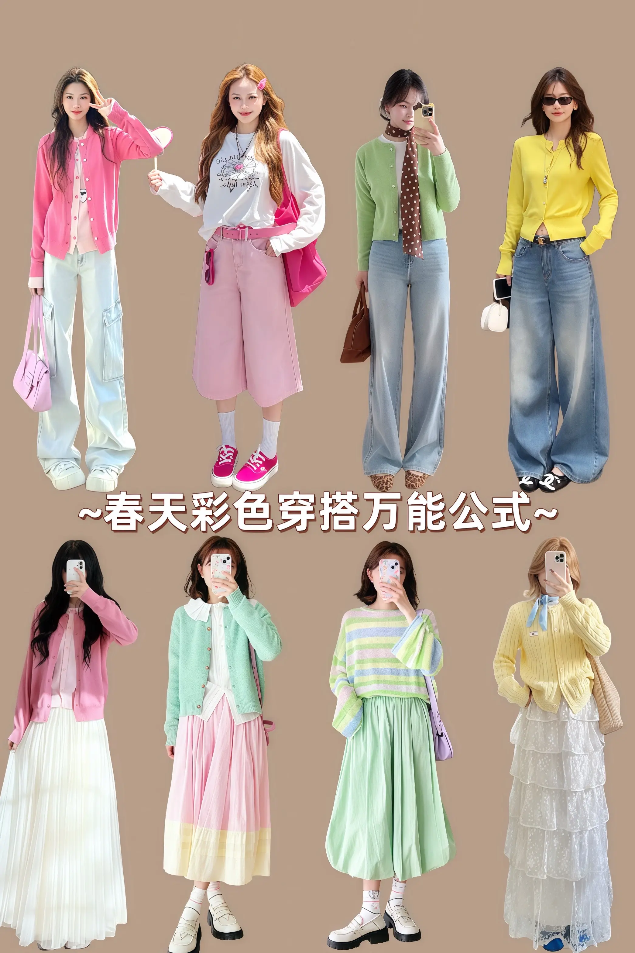 春天彩色穿搭万能公式 早春穿搭早春新衣试穿用粉彩风打开春天彩色穿搭