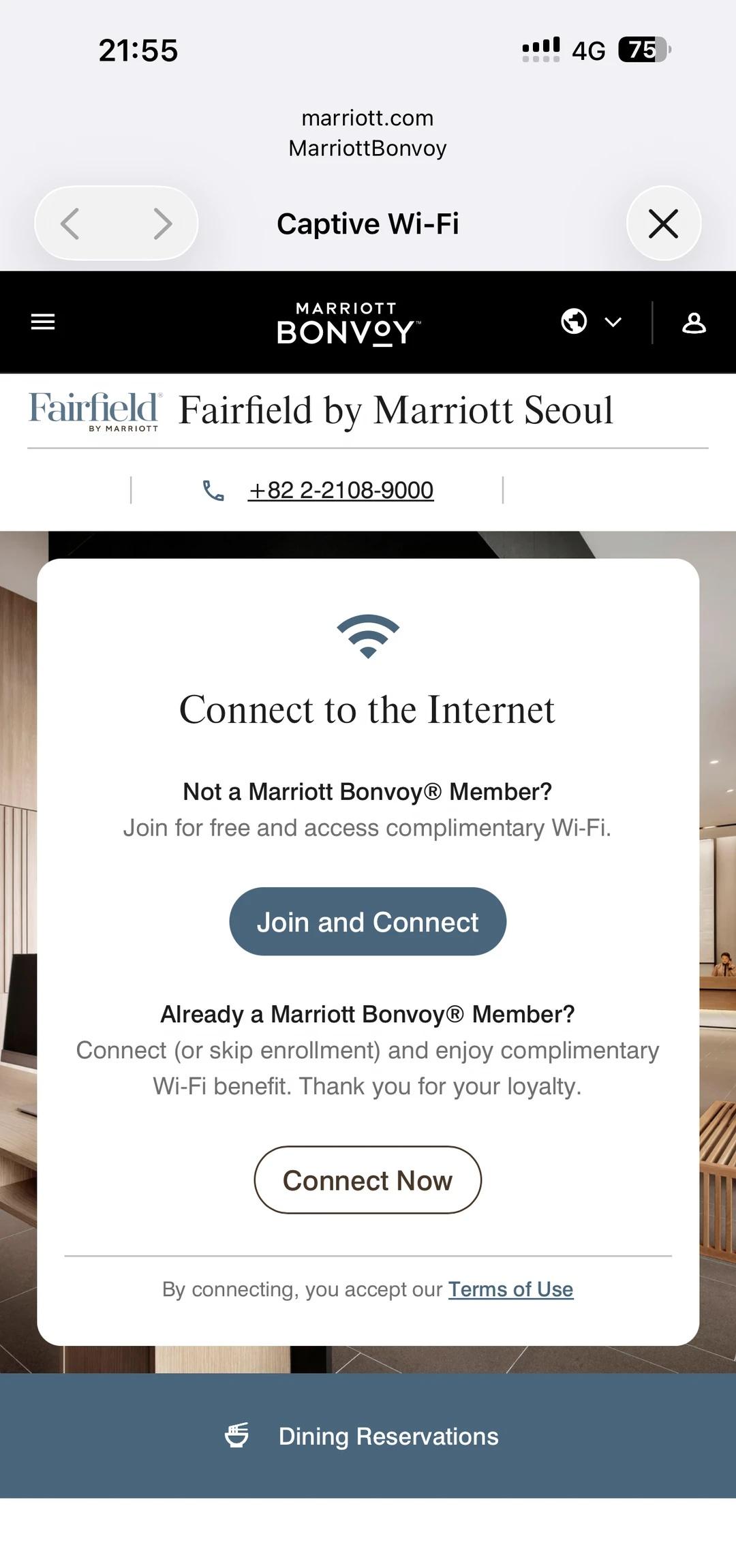 韩国万豪的WiFi没法电脑手机同时连接
可能是限制了IP数量？
不懂
总之我电脑