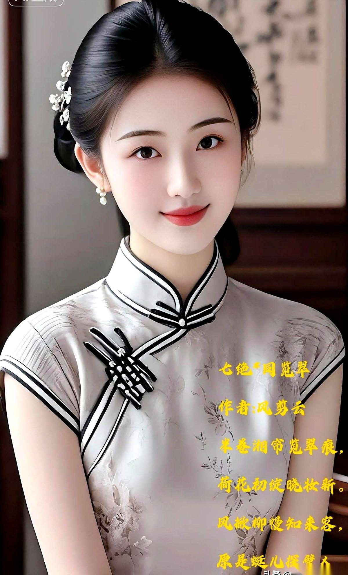 刷到一首小诗，寥寥几句，却拍出了一场哑剧。
一个人，悄悄卷起半扇竹帘，只为偷看院