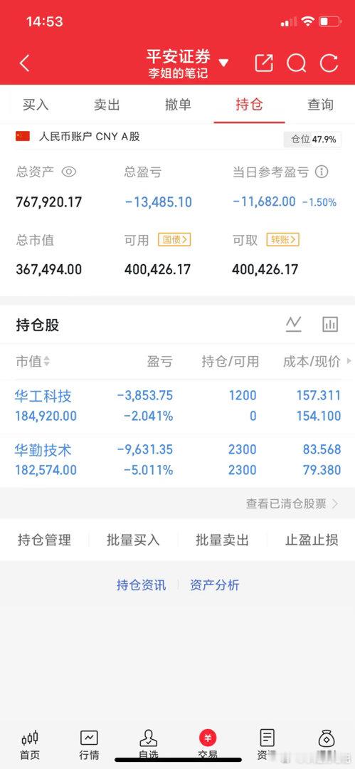 进：000988（华工科技）持：603296（华勤技术）静待花开 