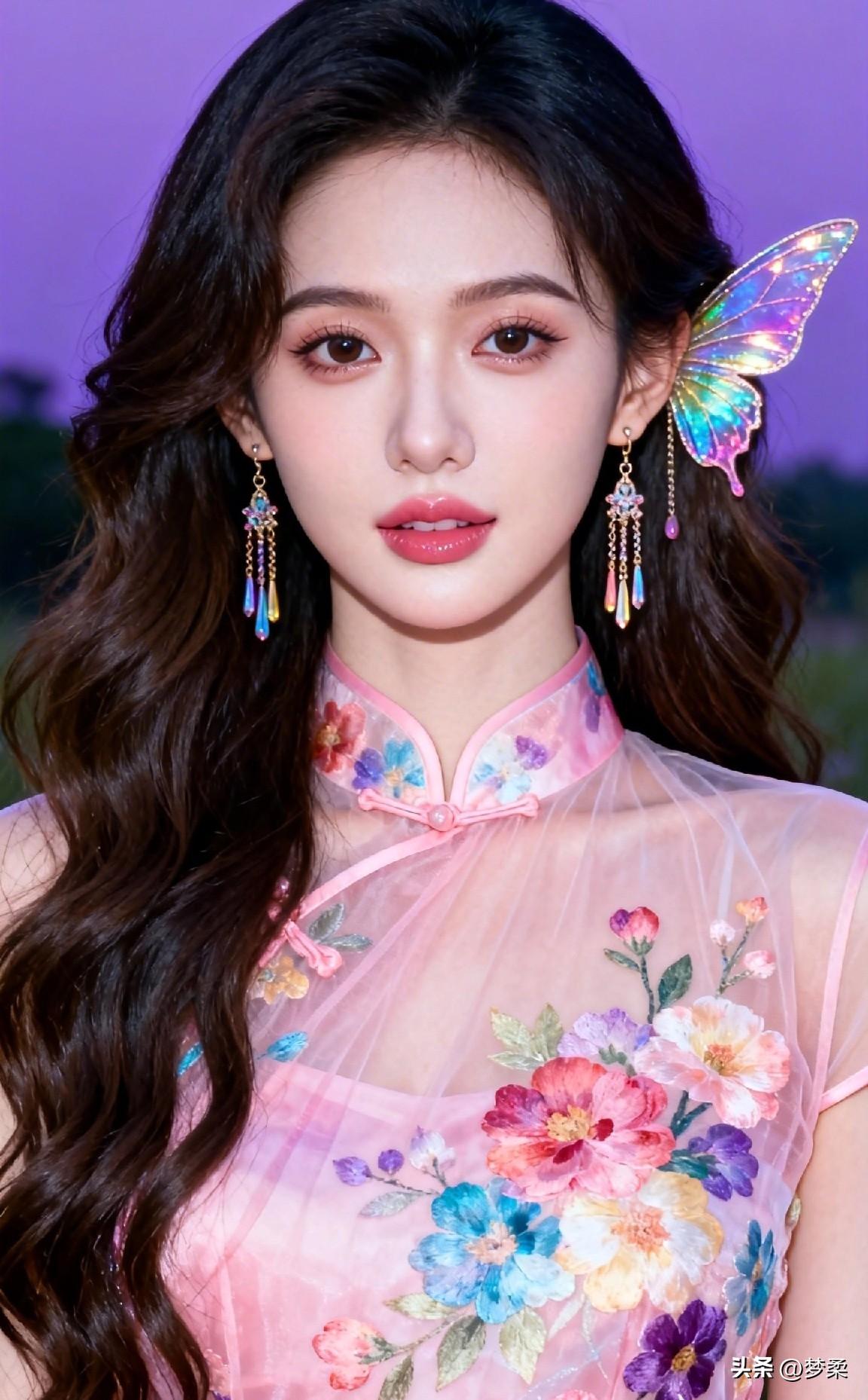 梦幻蝴蝶发饰，粉嫩花衣，仙气十足！