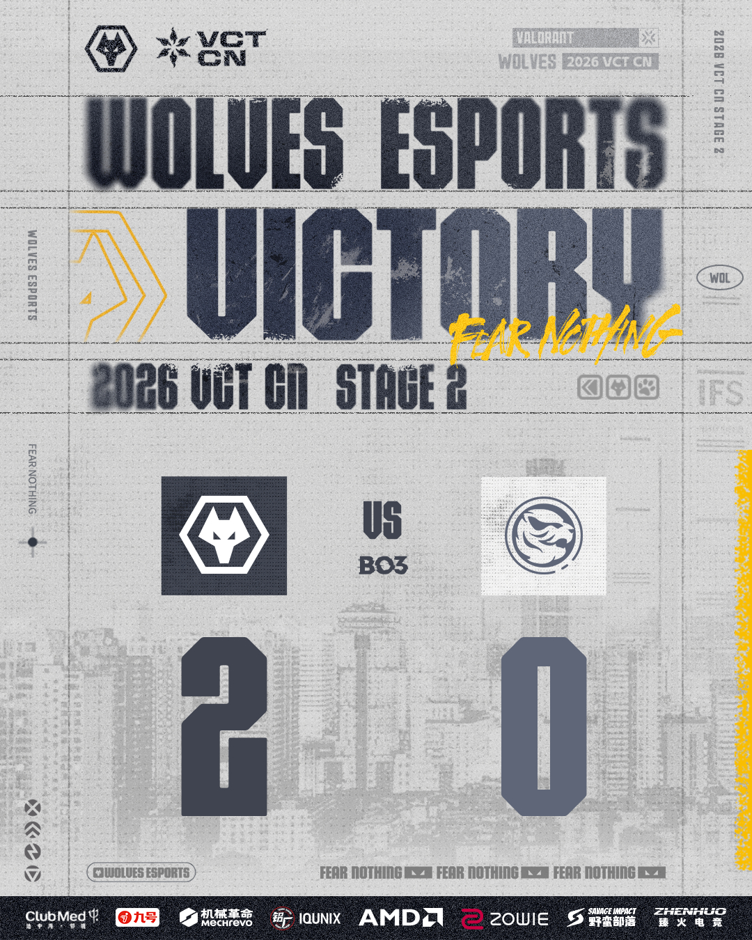 瓦狼战报//  2026VCTCN第二赛段 WOL 2:0 TEC时隔160天的