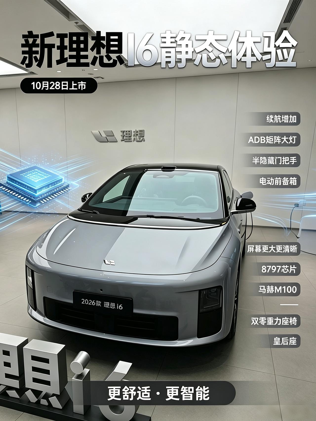 今天我去静态体验了10月28日即将上市的新款理想I6，说说自己亲身体验下来的几点