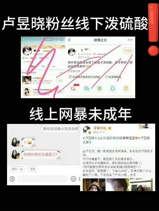 卢昱晓 你粉丝这样也是你授意的呗 对wcn开盒 谁敢合作啊 合作哪家黑哪家 