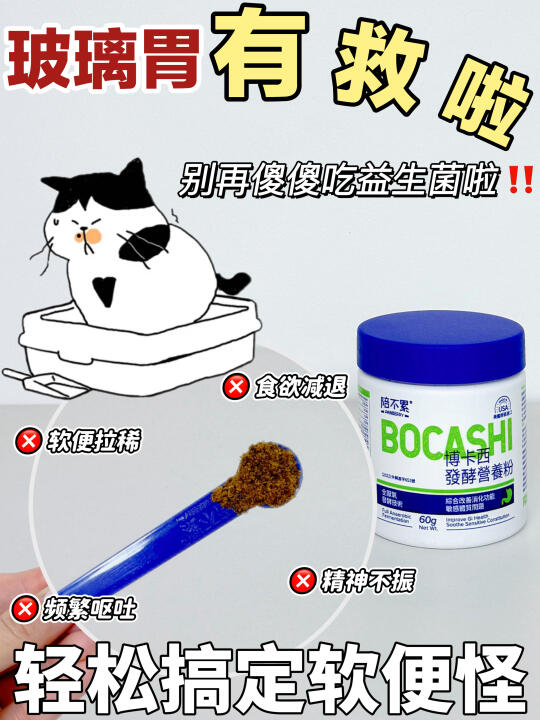 玻璃胃软便猫猫有救了！别再傻傻吃益生菌了