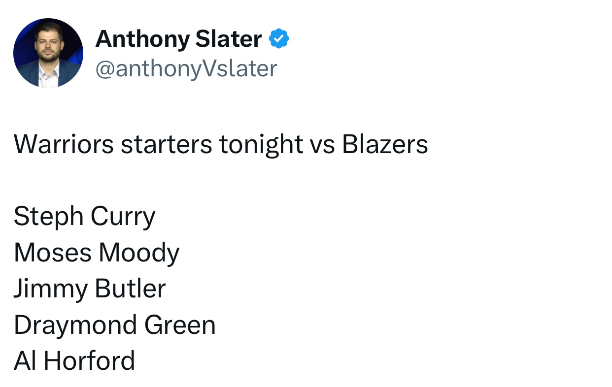 真棒，连续两场首发！[打call][么么哒]NBA你我皆主角勇士vs开拓者 ​​