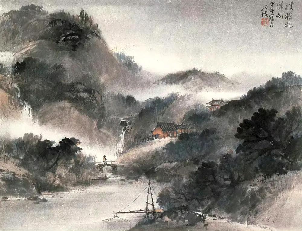 晚清画坛名家吴石仙，自号泼墨道人，其山水画作墨晕淋漓，烟云氤氲，尽显灵动之姿，令