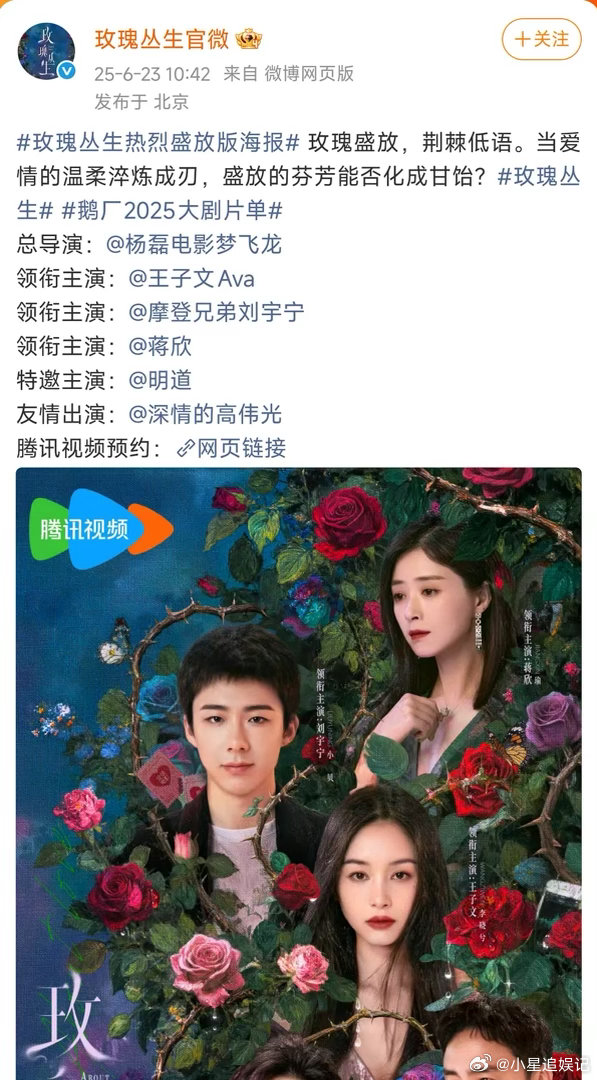 为什么玫瑰丛生扑了都嘲二番刘宇宁啊 