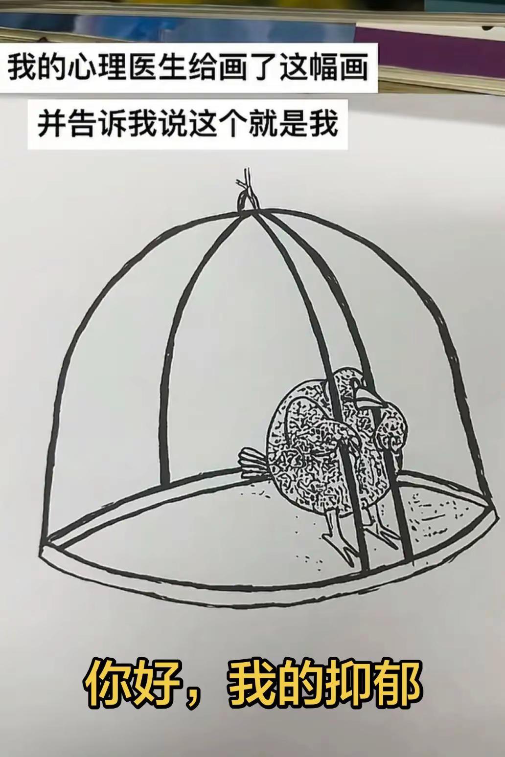 我的心理医生给了我这幅画，看懂的时候流泪了，希望能够帮助更多抑郁症患者