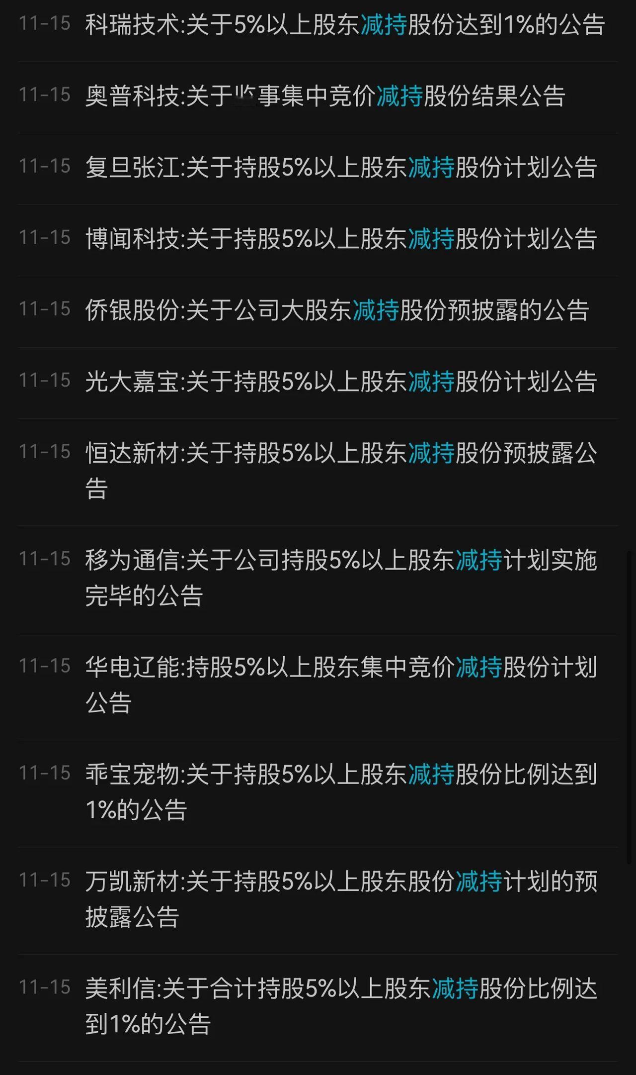 看了一下周末公告，又一堆大股东选择提桶跑路。

有钱人（大股东）非常难坑，因为经