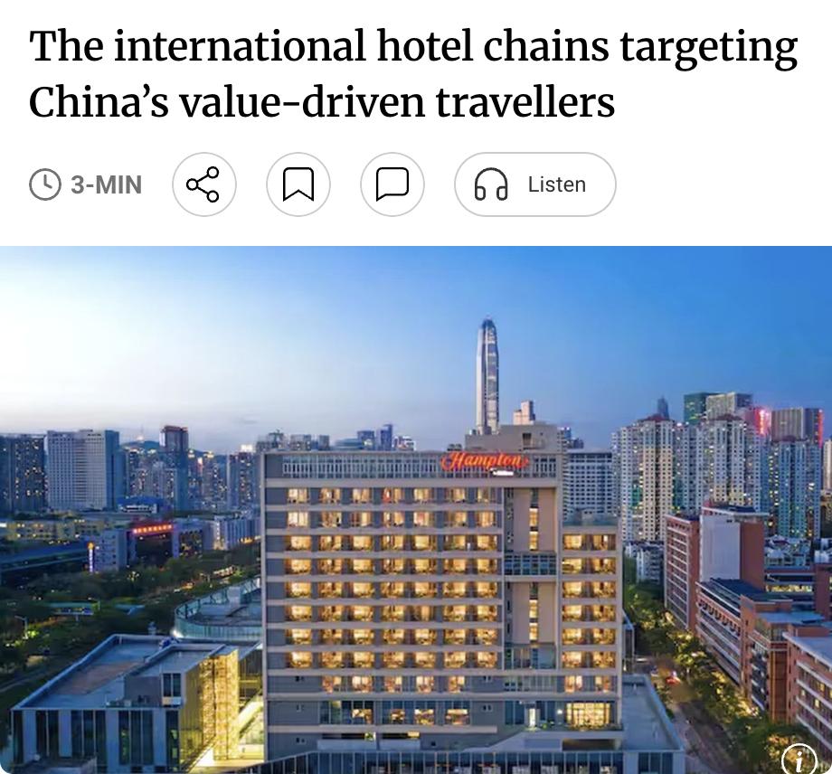 外媒：国际酒店集团正加速布局中国中端及中高端市场，瞄准注重性价比的旅行者。

中