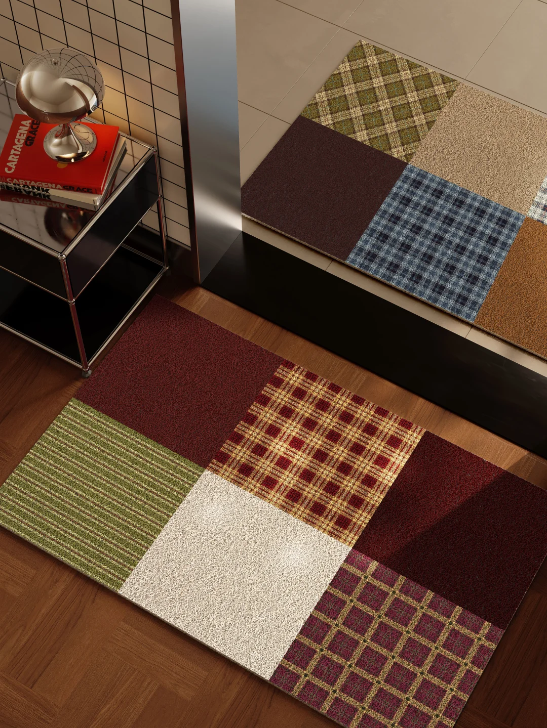 patchwork拼布地垫🧩古早格纹杀回家居顶流！