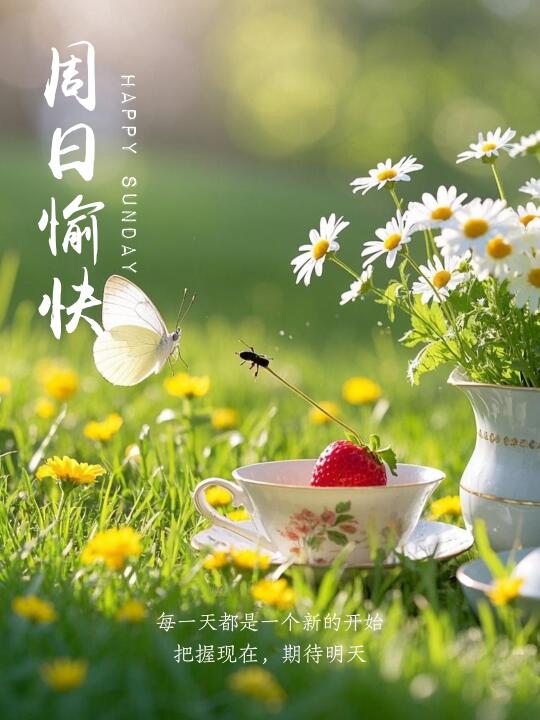 周日愉快｜早安语录｜早安日签｜海报设计