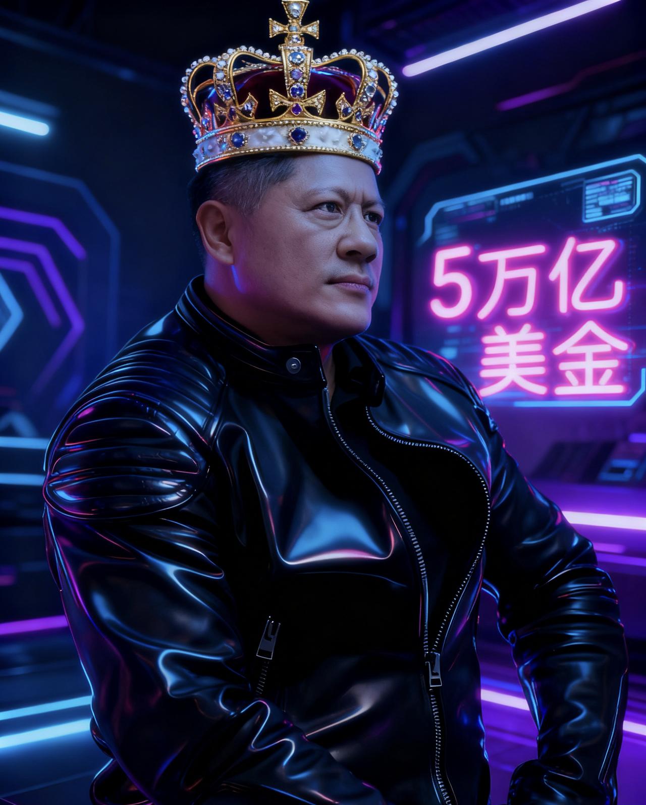 英伟达成为全球乃至全宇宙首个市值冲上5万亿美金的公司，折合人民币超35万亿，顶1