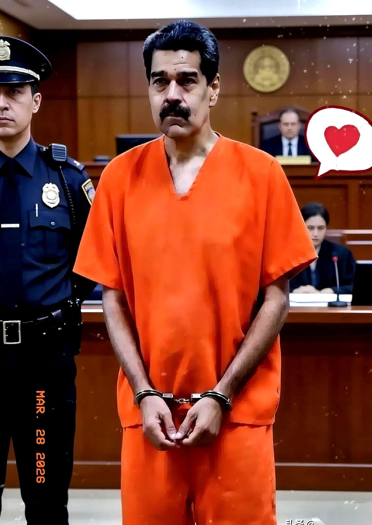 马杜罗的第二次庭审，镜头推上去，人瘦了整整13公斤。
 
当地时间 3 月 26