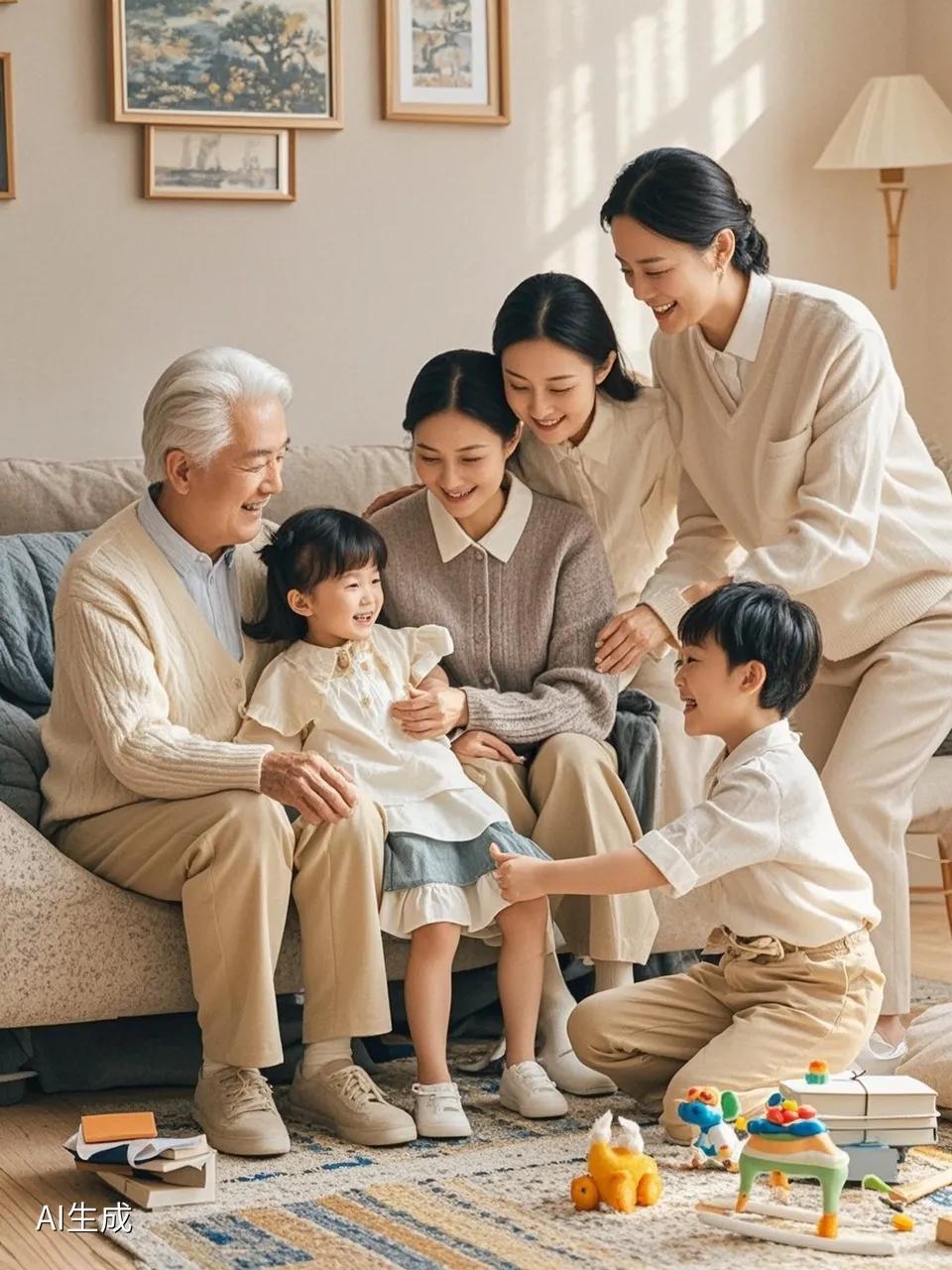 五世同堂确实少见。现代社会，人们的生活节奏快，很多人都忙于事业，结婚生育的年龄普