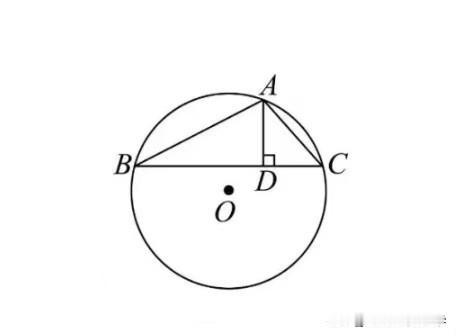 中考数学必刷题，几何题：
如图所示，在圆O中，∠B=30°，∠C=45°，AD⊥