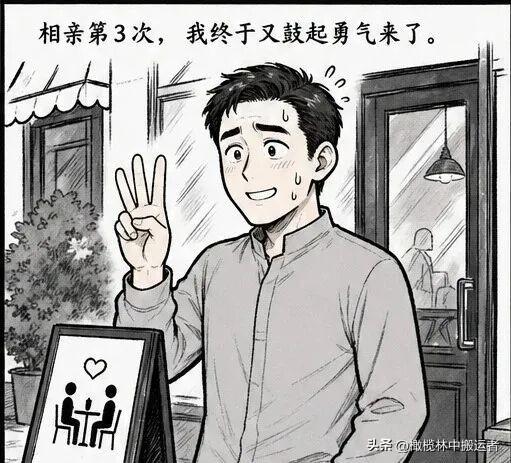 搞笑漫画 ｜ 相亲第3次，媒人说女方不物质。我放心了，见面后她说：“我只看感觉。