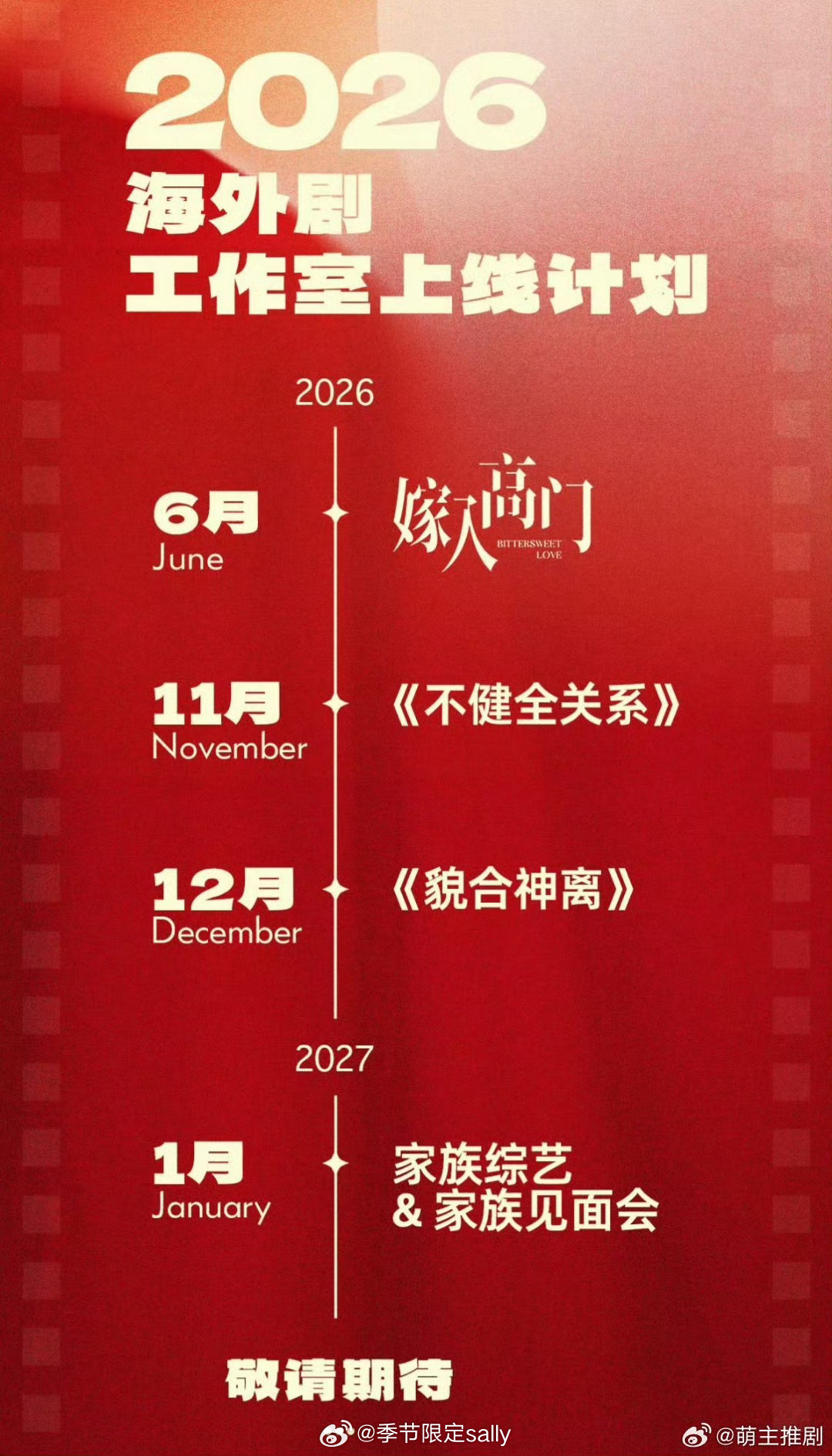 我的妈呀环大陆拍的也太快了6月嫁入高门11月不健全关系12月貌合神离 