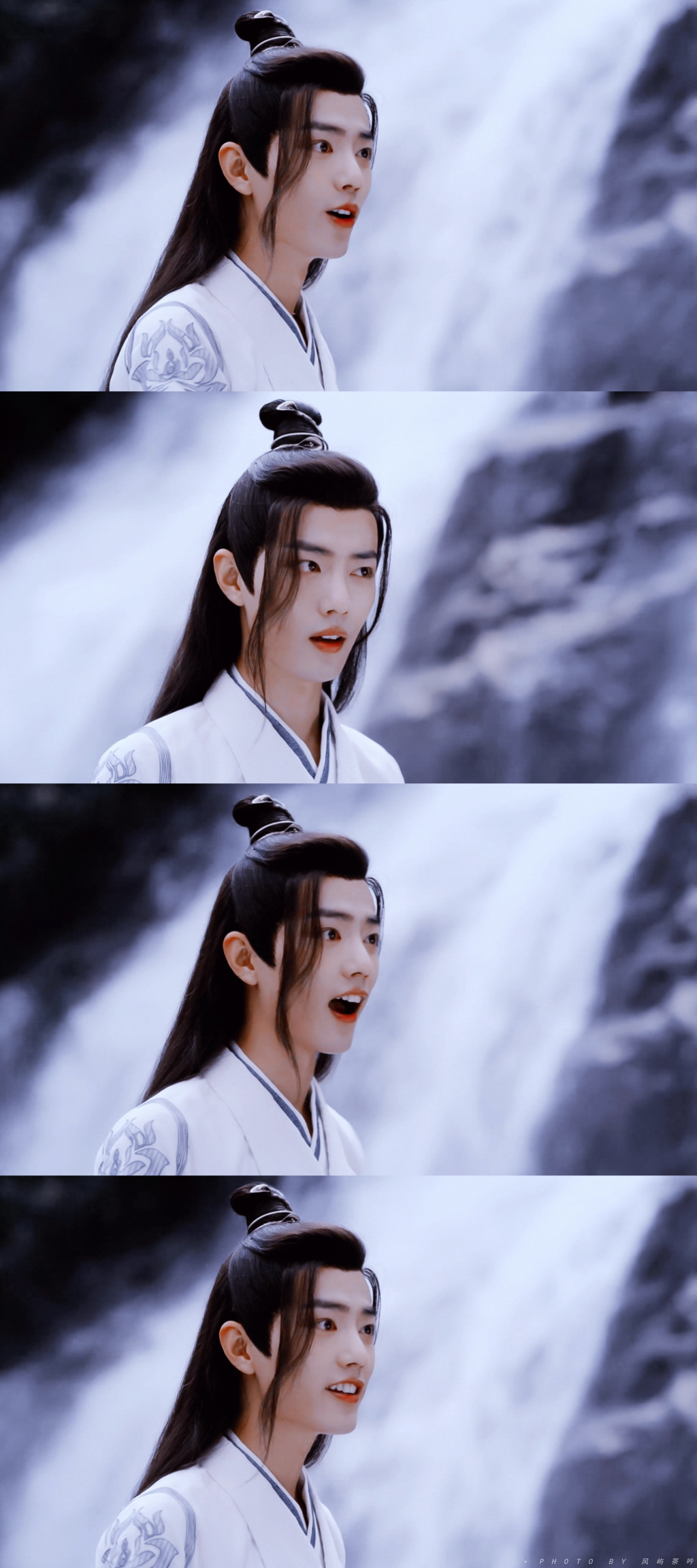 肖战魏无羡﻿肖战魏无羡肖战陈情令 从白衣笑到黑衣冷， 用眼神画魏无羡成长弧，沧桑