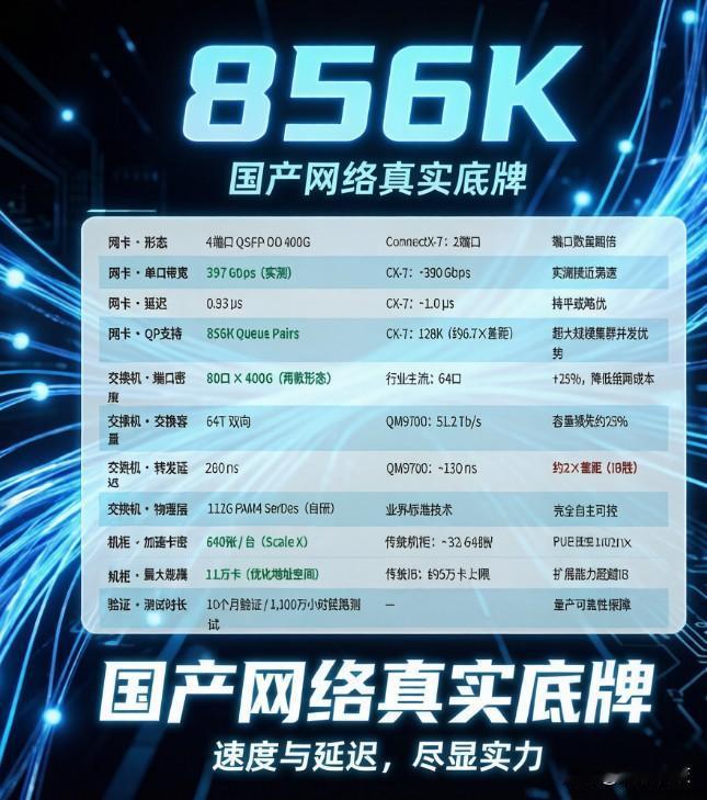 一个856K，暴露了国产网络的真实底牌

今天看曙光高速网络scaleFabri