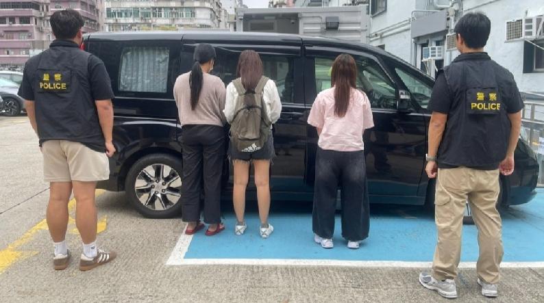 香港警方打击非法卖淫，深水埗警区特别职务队人员今日（四月八日）在区内展开打击非法