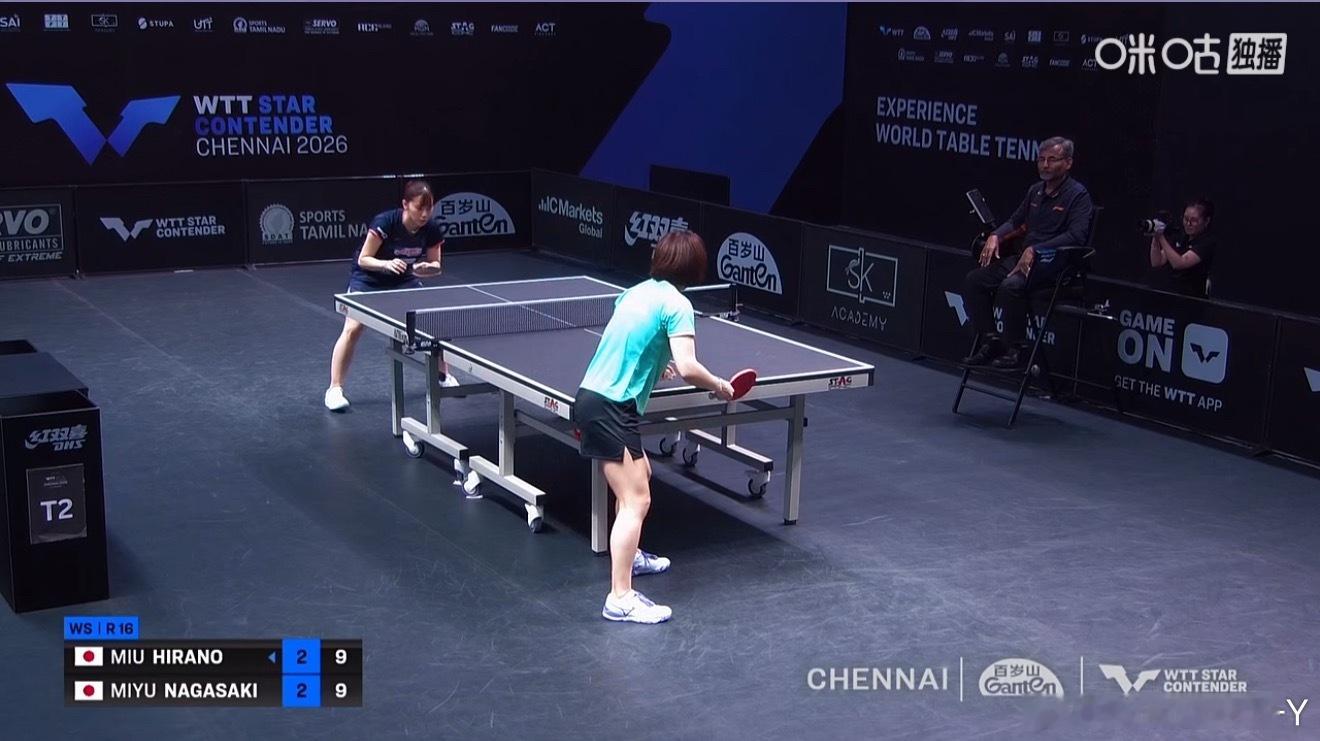 2026wtt金奈球星赛女子单打16-8平野美宇3-2长崎美柚（8-11 12-