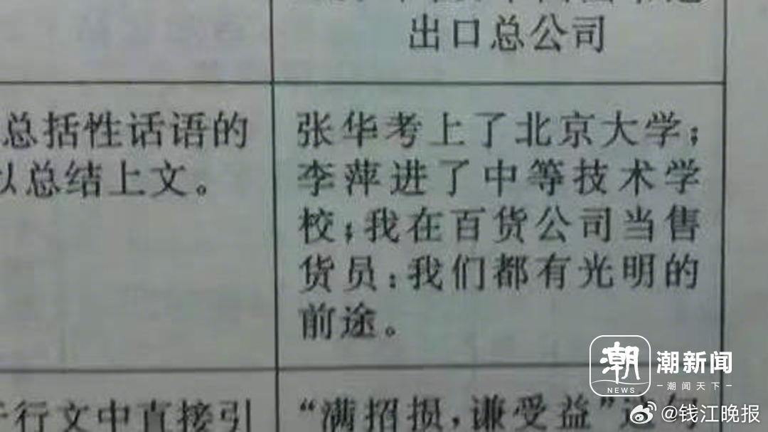 #高考不过是人生一站#【高考失利，人生会完蛋吗？28年前《新华字典》的例句依然鼓