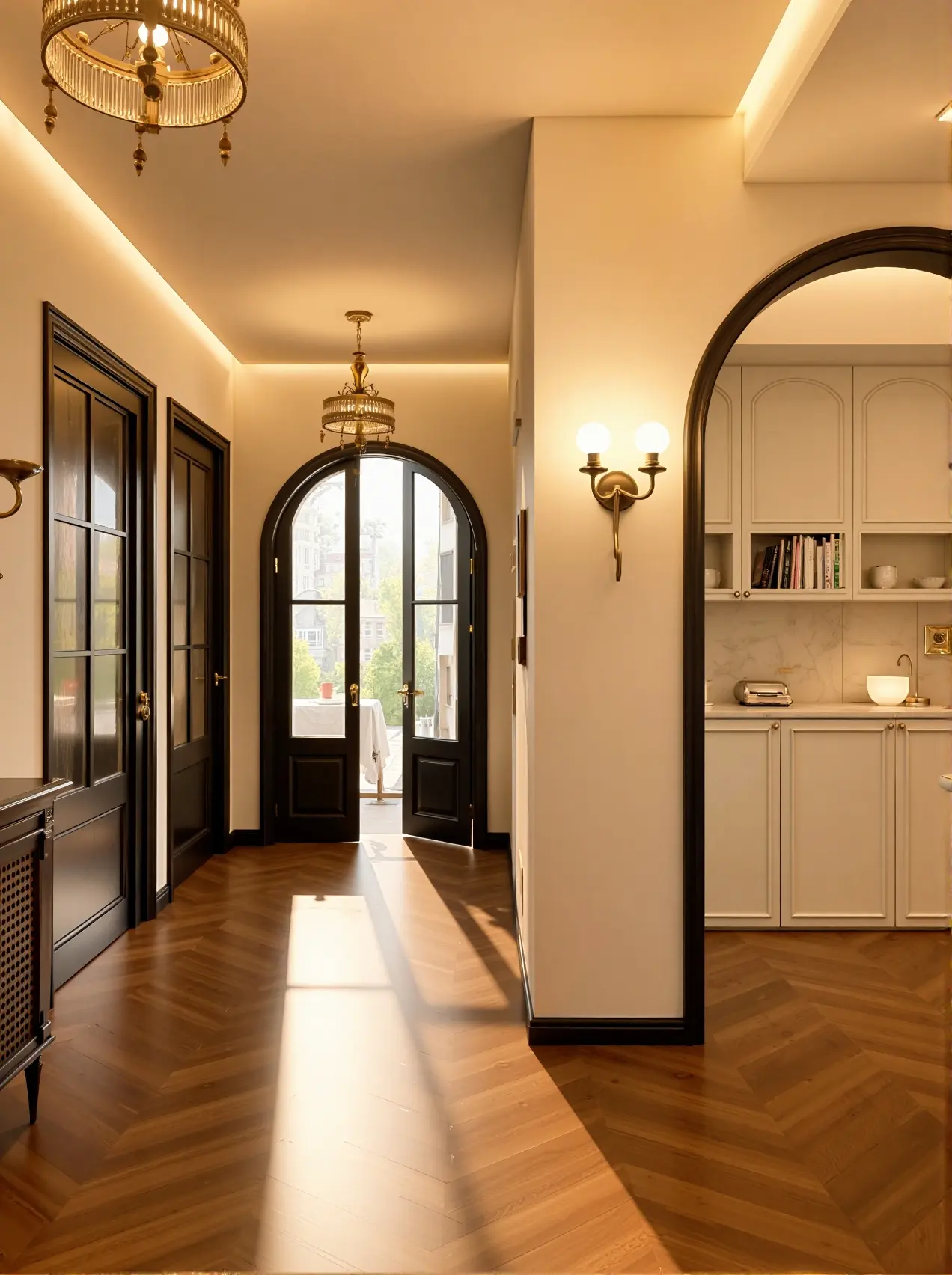 法式复古家硬装结束，这样太美了叭~当奶油色墙面晕染上晨光，这个家便成了...