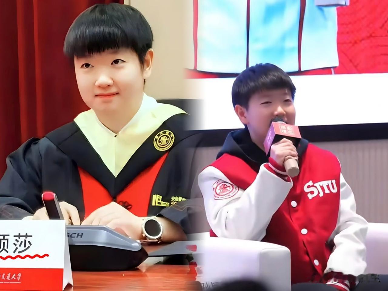 高考那天，
大家都在关注考场，
孙颖莎却悄悄在上海交大完成了学业流程。

看着她