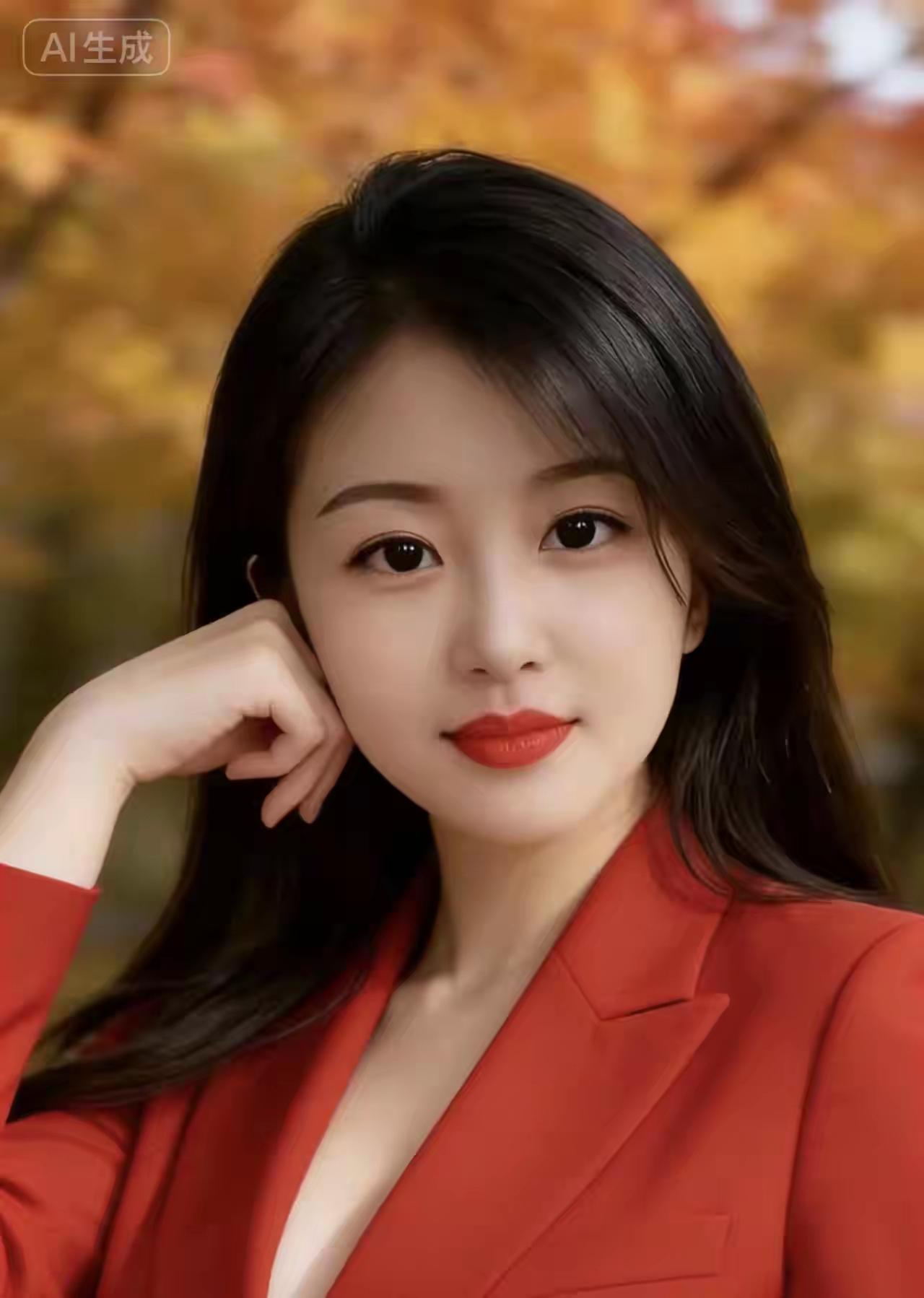 这姑娘穿红外套，看着好精神！
红衣服女子 红色外套