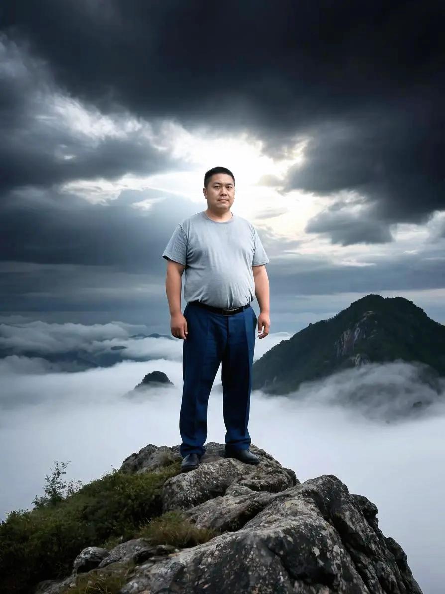 户外登山 中年人 自然奇观
