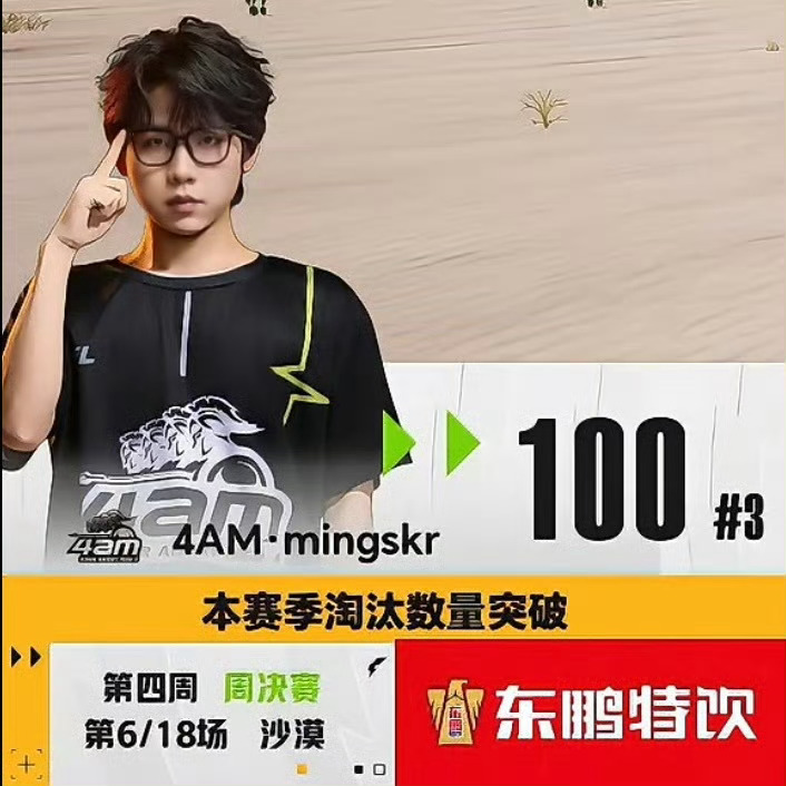 4AMmingskr春季赛淘汰破百 恭喜本赛季淘汰数量破百！2026pel春季赛