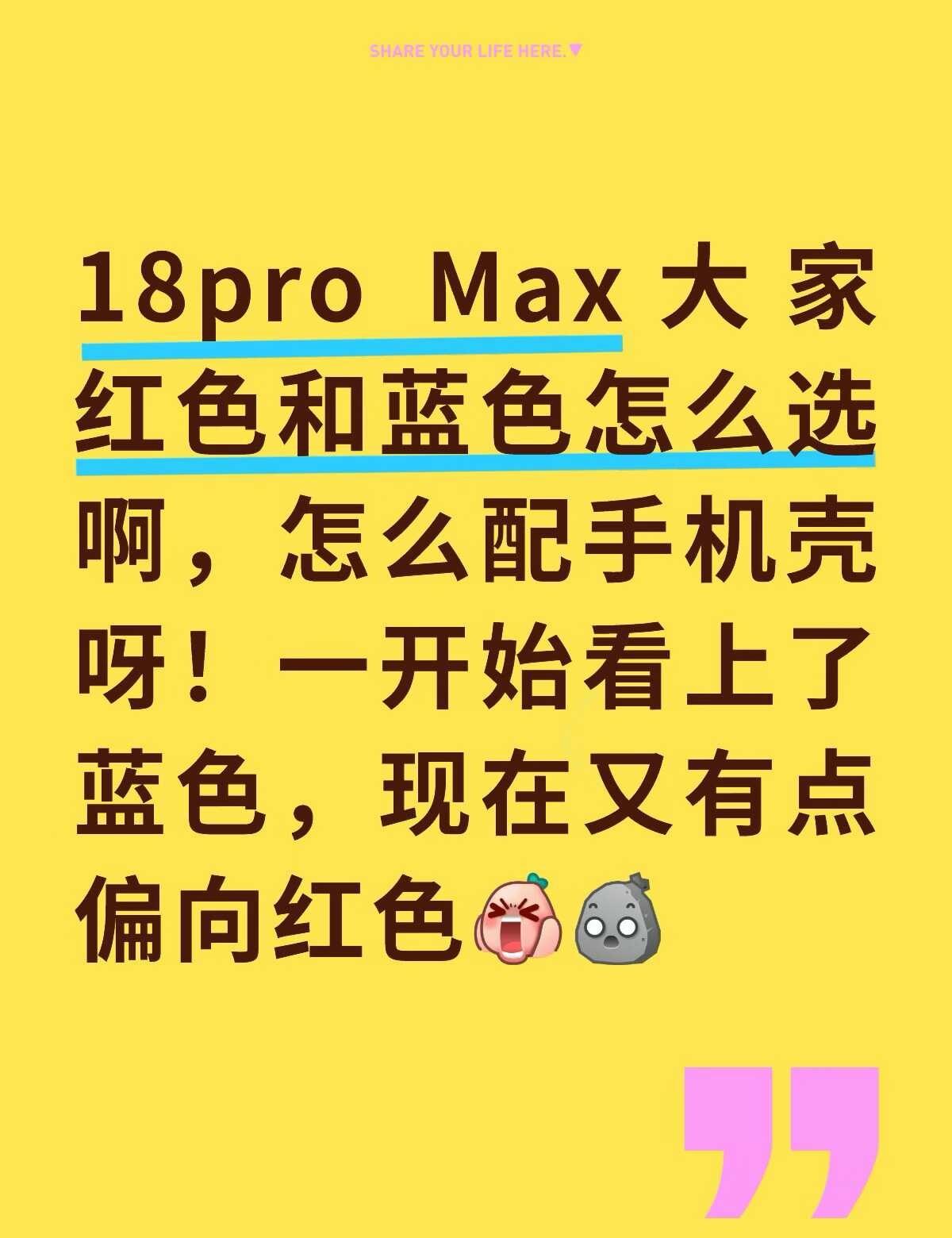 18pm到底选红色还是蓝色
纠结ing首发18pro1818pro MaxiPh
