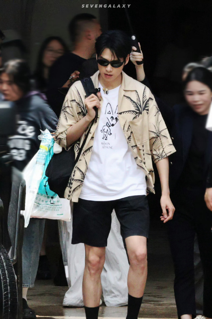 魏大勋衬衫墨镜look  魏大勋衬衫墨镜look真的是很有海岛度假的风格了呀，完